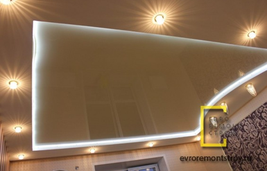 Натяжные потолки с подсветкой